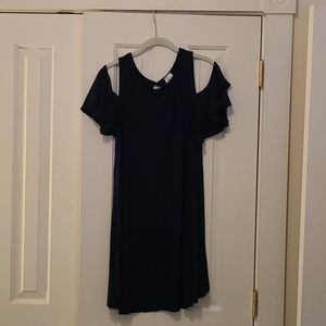 Off the shoulder cotton blue dress